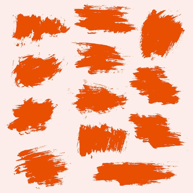 Satz roter Pinselstrichhintergrund mit Splash-Textureffekt