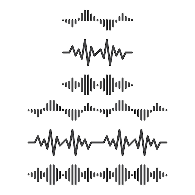Vektor satz schallwelle, frequenz. vektor-logo-symbol-vorlage