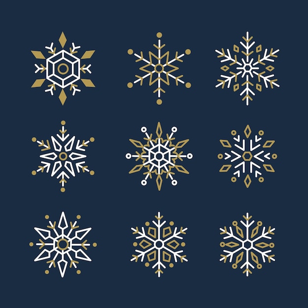 Satz schneeflocken weihnachtsdesign-vektorillustration