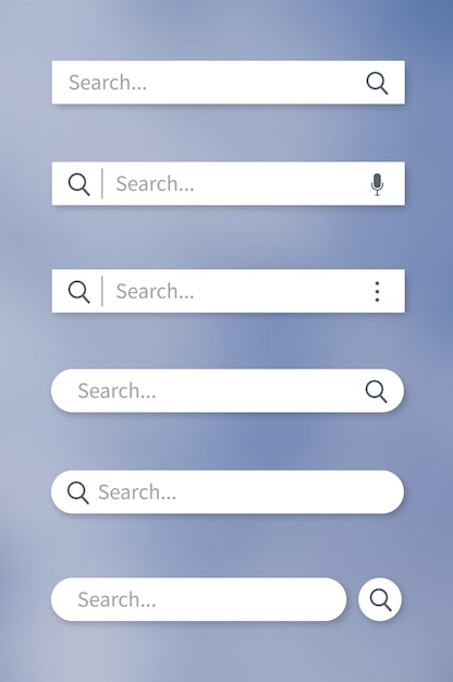 Vektor satz suchleiste mit fallendem schatten. vektorkonzeptelement für webdesign, app, software und schnittstellendesign. bereit suchleiste für website.