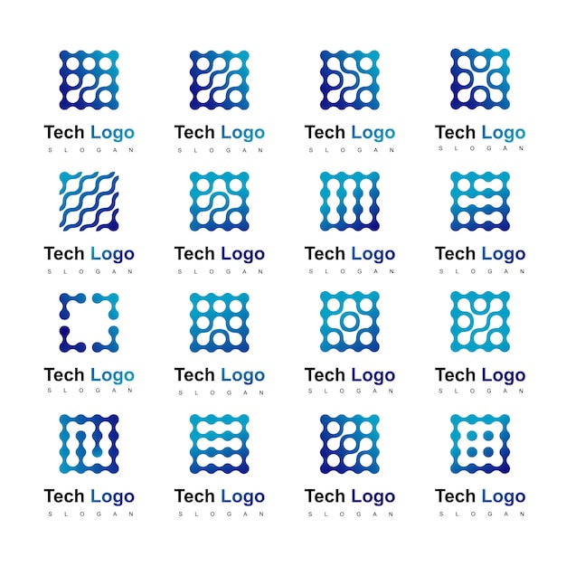 Satz Technologie-Logo