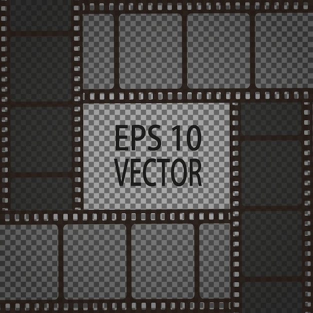 Satz vektorfilmstreifen lokalisiert auf transparentem hintergrund