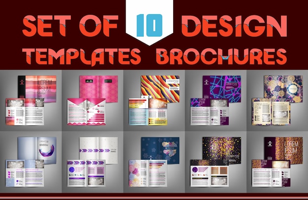 Vektor satz von 10 designvorlagen broschüren vektorillustration