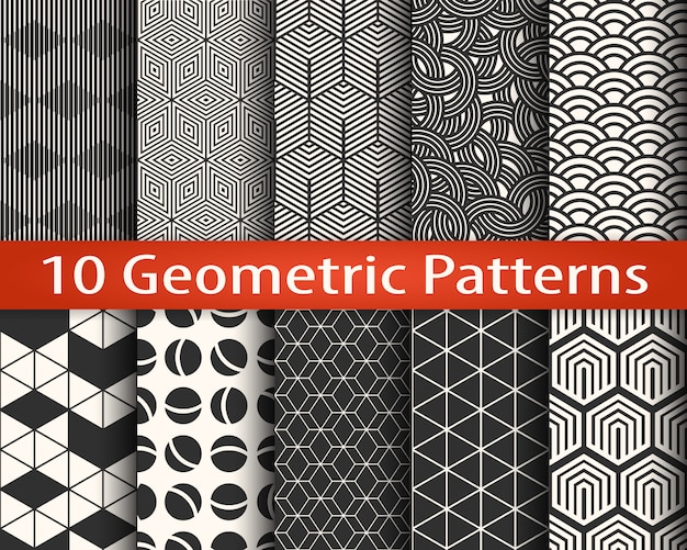 Satz von 10 geometrischen nahtlosen muster