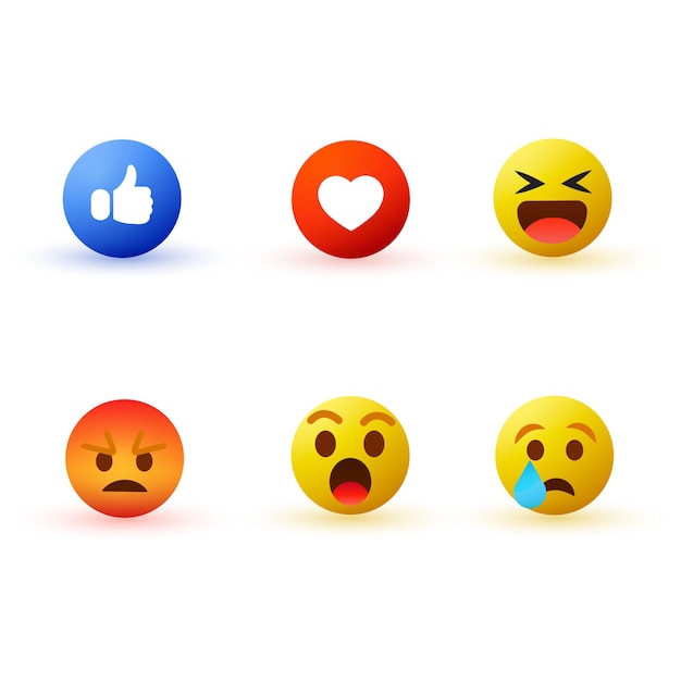 Satz von 3D-Cartoon-Emojis