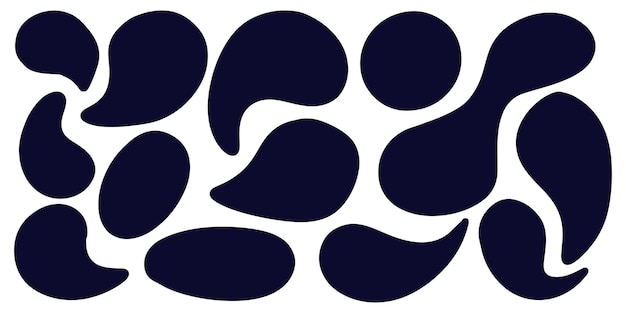 Satz von abstrakten Aufkleber für einzigartige moderne Designs abstrakte fließende Formen