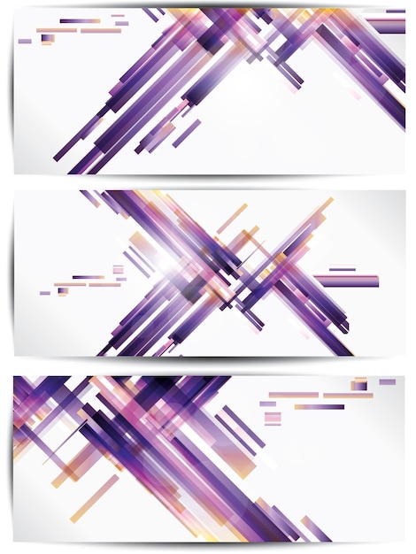 Satz von abstrakten bunten Web-Header und Karten abstrakte Vektor-Illustration mit Hintergrund