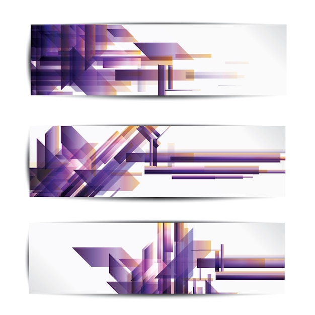 Satz von abstrakten bunten Web-Header und Karten abstrakte Vektor-Illustration mit Hintergrund