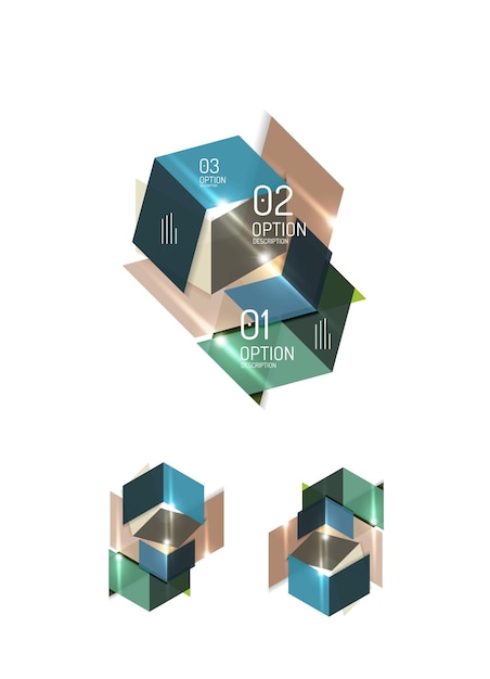 Satz von abstrakten geometrischen grafischen Papierlayouts