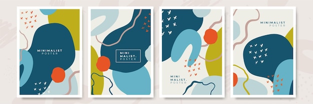 Satz von abstrakten, trendigen, handgezeichneten Formen und Designelementen Poster-Muster-Erstellungsset Vektor-Illustration