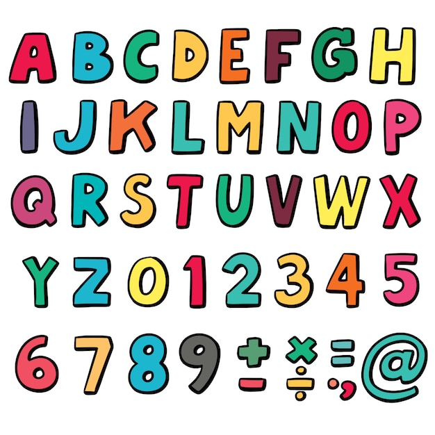 Satz von Alphabet und Zahl