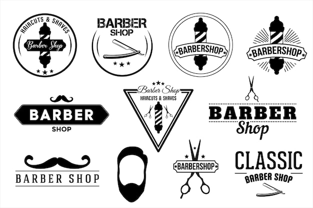 Vektor satz von barber shop-symbol. vektor-illustration