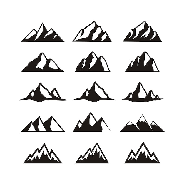 Satz von berg-logo-vektor kreatives natur-icon-design