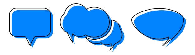 Vektor satz von blauen chat-meldungsblasen vektorsymbol kommunikationssymbole sprechblasendialog web-icon-set