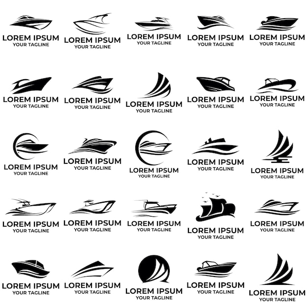Satz von Boot-Logo-Vektor-Design-Vorlage