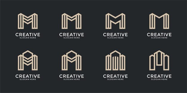 Satz von buchstaben m monogramm-logo-design-vorlage
