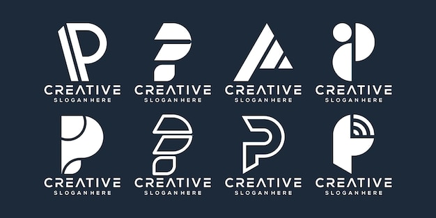 Satz von buchstaben p-logo-design