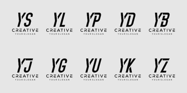 Satz von buchstaben-y-logo-design