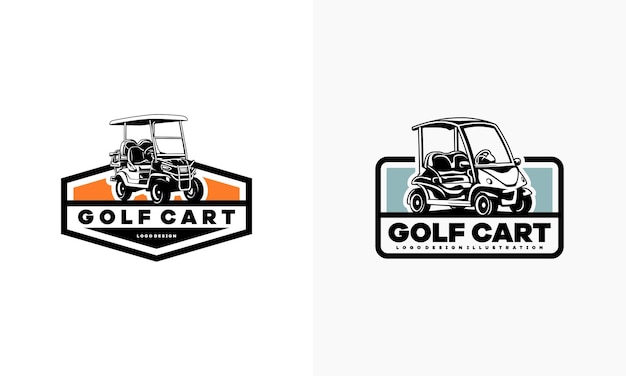 Satz von buggy-golfwagen-illustrationslogo-vektor golfwagen-logo isolierter vektor
