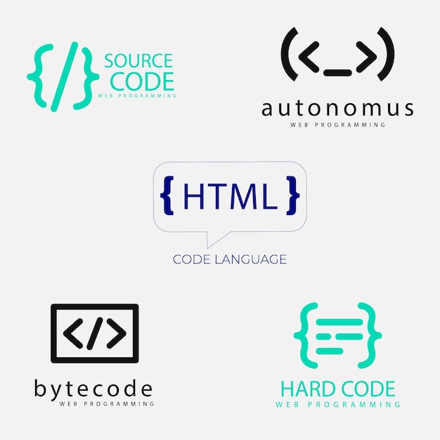 Satz von Code- und Dokumentensymbol-Logo-Design-Vorlagen