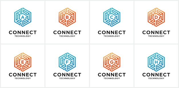 Satz von connect-logo-vorlagen