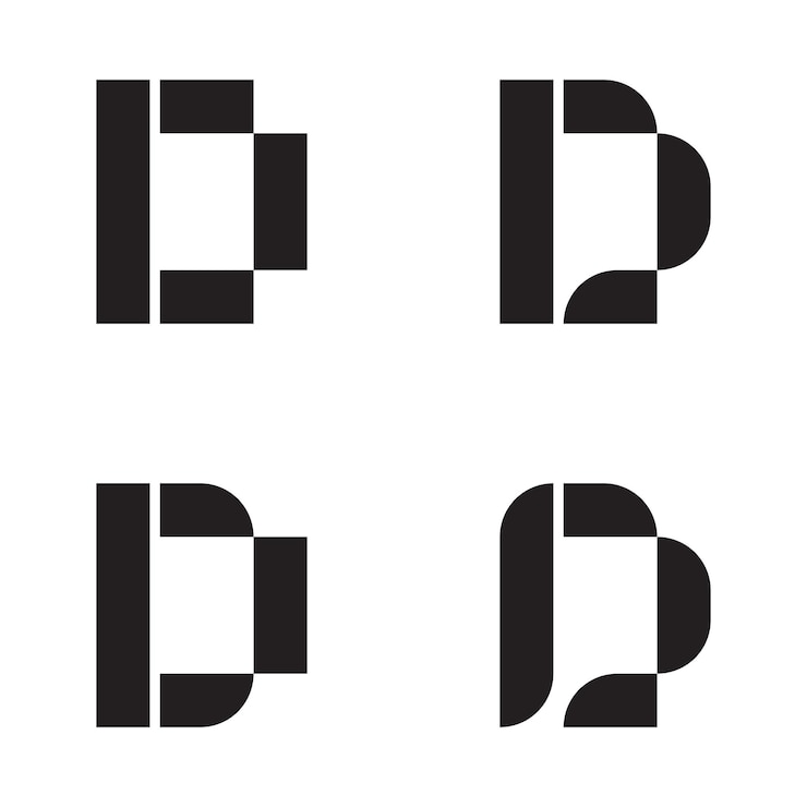 Vektor satz von d-buchstaben-logo-design d-ikonen-design geometrisch d-alphabet-logos