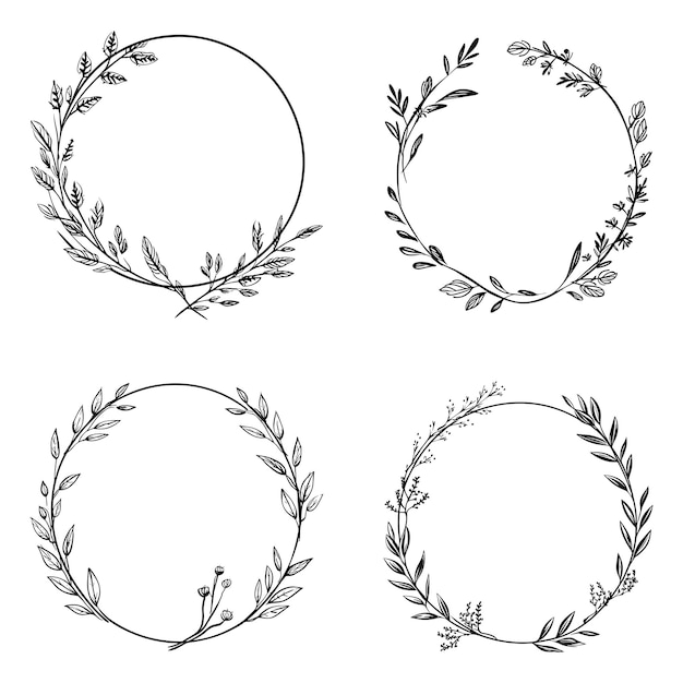 Satz von dekorativen Blumenrahmen