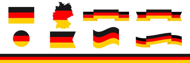 Satz von Deutschland-Flaggen-Bändern Symbolen Vektor-Illustration
