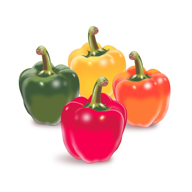 Satz von drei Paprika