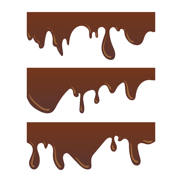 Satz von drop schokolade essen dessert milch creme illustration zusammenfassung
