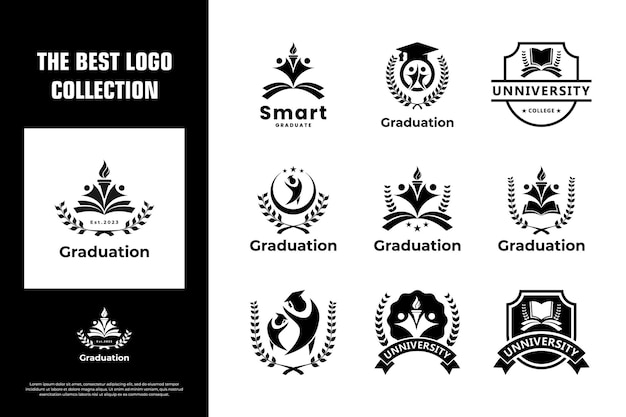 Satz von education-logo-design college-emblem-vorlage