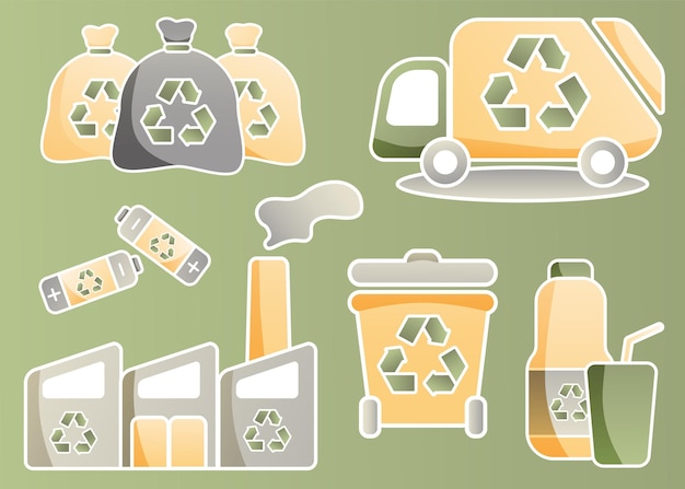 Satz von elementen zum recycling von abfällen