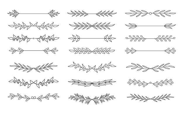 Vektor satz von floralen trennlinien