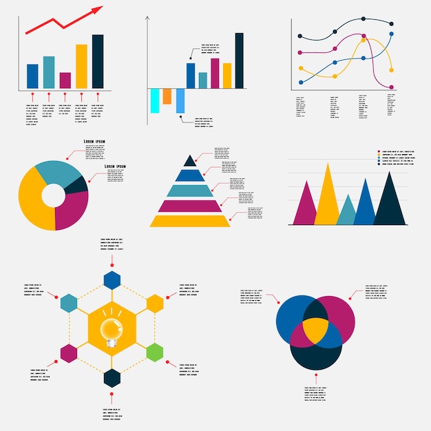 Vektor satz von geschäftsdiagrammen
