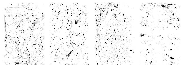 Vektor satz von grunge-textur-hintergründen schwarz-weiß-vektorillustrationen von distressed-effekten
