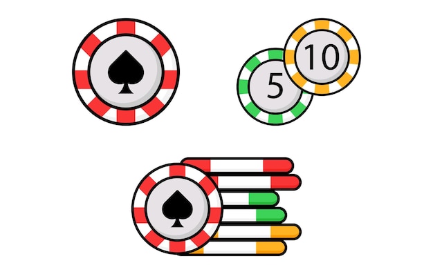 Vektor satz von ikonen-poker-chip-vektor-cartoon-stil