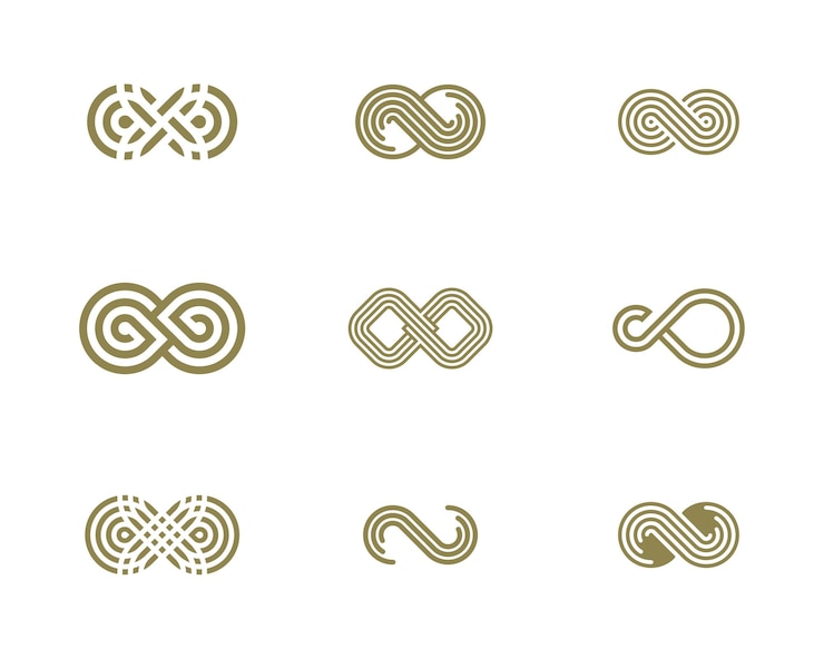 Vektor satz von infinity-logo-vektorvorlagen kreatives infinity-logo-designkonzept