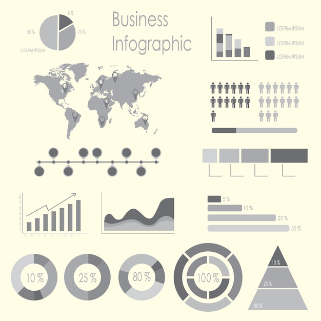 Vektor satz von infografik-elementen, vorlage für aktienvektorillustrationen