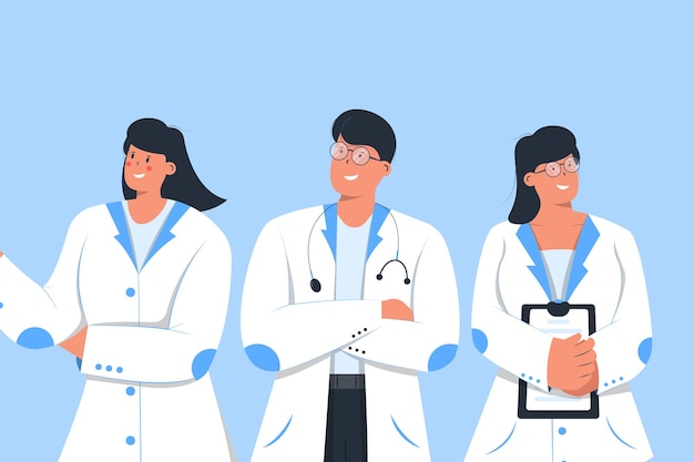 Satz von Krankenhaus-Gesundheitsteam, professionelle Ärzte flache Illustration