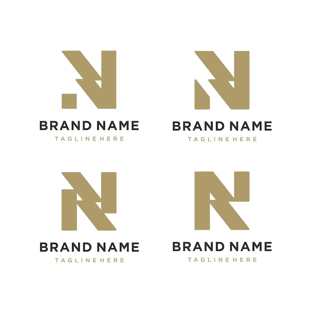 Satz von letter n logo vector design collection für branding-unternehmen