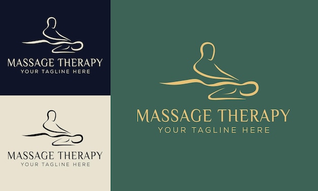 Satz von Massage verwandten Vektorsymbolen Enthält Symbole wie Spa-Salon-Massagetherapeuten