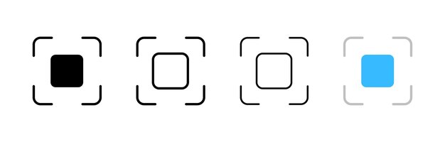 Satz von Objektiv-Iconen Verschiedene Stile Satz von Objektiv-Iconen für das Design Vektor-Iconen