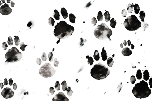 Vektor satz von paw print vector-illustrationen