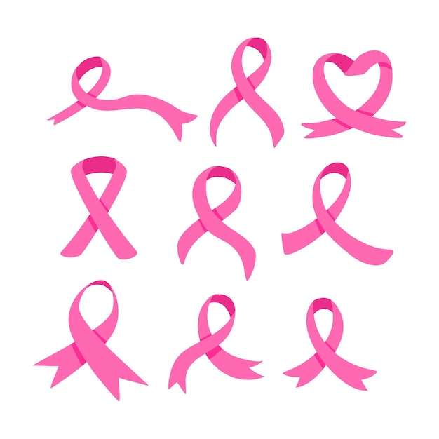 Satz von pink ribbon vector