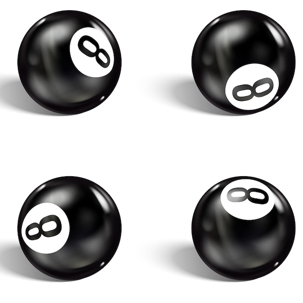 Satz von realistischen 8 ball. isoliert auf weiss