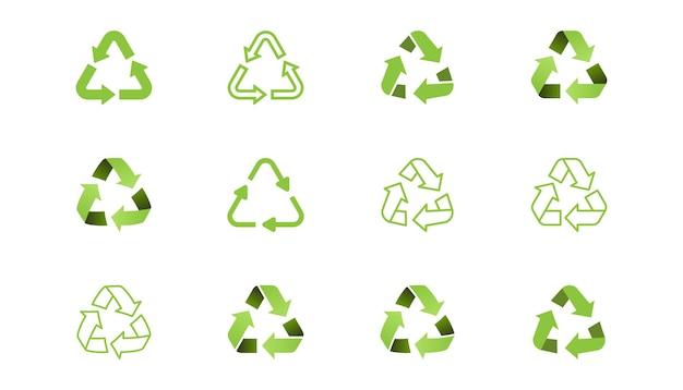 Satz von Recycling-Symbol-Zeichen-Vektor-Design