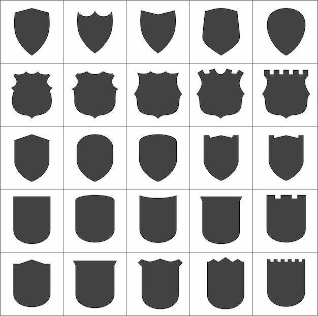 Satz von Schildabzeichensymbolen und -symbolen