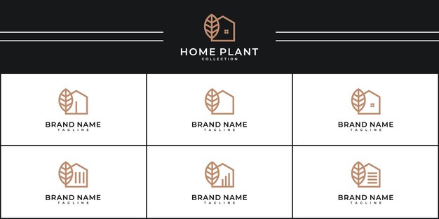 Vektor satz von schönheitspflanzen für das haus logo design vorlage