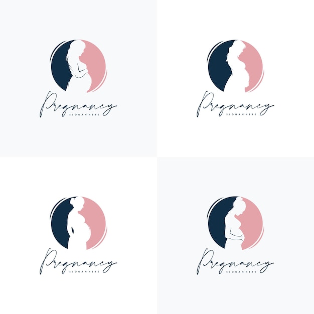 Satz von schwangerschafts-logo-design-vektor-vorlage