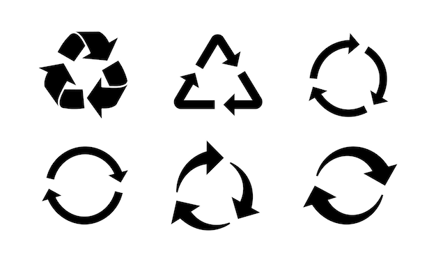Satz von schwarzen Recycling-Symbolen